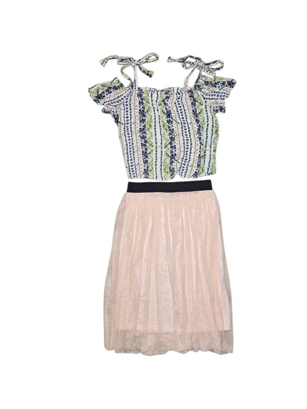 Women’s 2-Piece Outfit – Buffalo David Bitton Floral Top S + Ardene Tulle Skirt